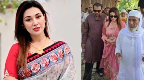 সিংড়ায় রইস উদ্দিনের বাড়িতে গেলেন অপু বিশ্বাস