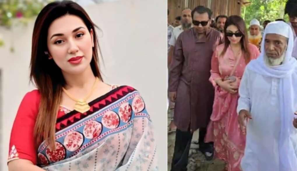 সিংড়ায় রইস উদ্দিনের বাড়িতে গেলেন অপু বিশ্বাস